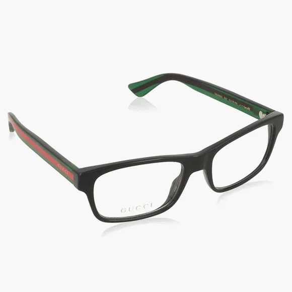 Authentic Gucci Unisex Black Green Red Logo Optical Frames